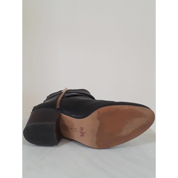 Womens Coach New York Pauline Black Leather & Suede Ankle Booties Emblem NWOT - Picture 10 of 12